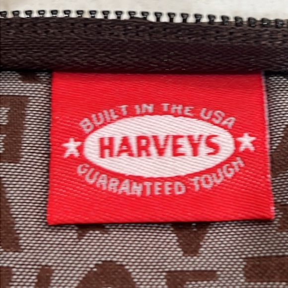 HARVEY'S RARE VINTAGE BOW SEATBELT Zip Around Collectible Wallet BROWN CROC - Picture 7 of 8